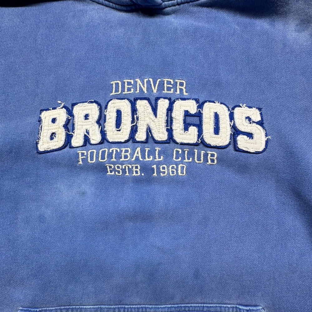 Reebok Hoodie Mens XL Blue Denver Broncos NFL Gridiron Classic VTG Sweatshirt